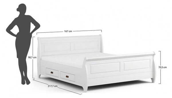 Letto Shabby Toscano 160x200 in Legno Massello Bianco Miele | Stile Country e Qualità Superiore