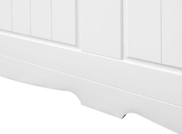 Letto shabby chic in legno bianco singolo pino massello 90x 200