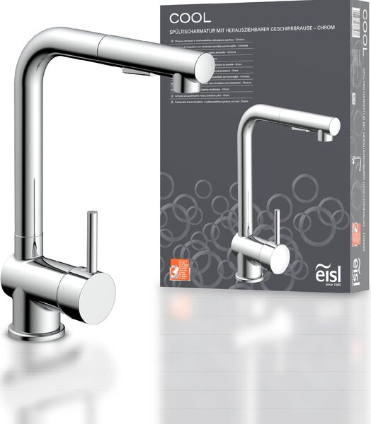 Rubinetto da cucina eisl con spray per lavastoviglie, rubinetto estraibile da cucina cromato