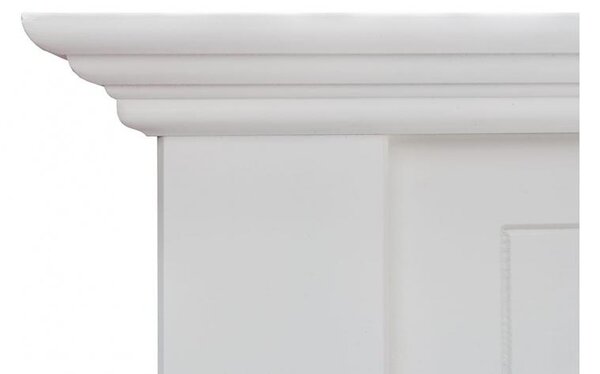 Letto shabby chic in legno bianco singolo pino massello 90x 200