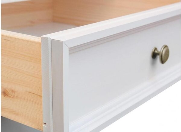 Postazione trucco shabby chic legno massello di pino bianco e rovere