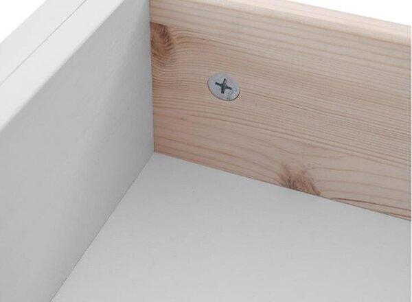 Postazione trucco shabby chic legno massello di pino bianco e rovere