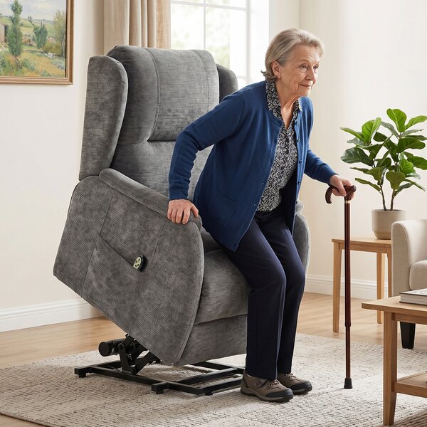 HOMCOM Poltrona relax alzapersona con telecomando e tasche laterali, Grigio scuro | Aosom Italy