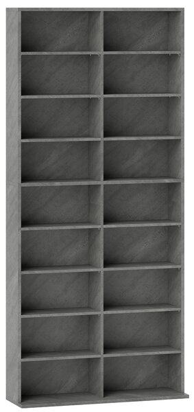 HOMCOM Scaffale CD/DVD con 18 scomparti e capacità 640 CD, Grigio chiaro | Aosom Italy