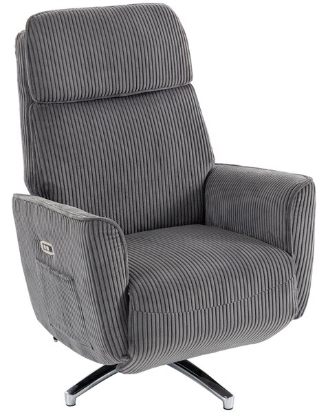HOMCOM Poltrona relax elettrica con funzione letto, girevole con 2 motori e USB, Grigio | Aosom Italy