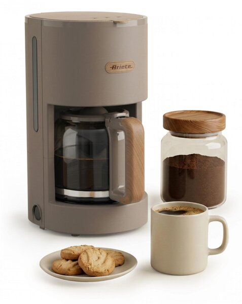 Ariete Macchina Caff Americana Caff Macinato 12 Tazze Potenza 900W con Filtro Breakfast Wood colore Tortora - 00M139407AR0