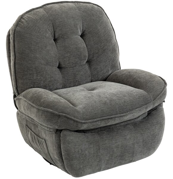 HOMCOM Poltrona relax in chenille girevole e dondolante, Grigio chiaro | Aosom Italy