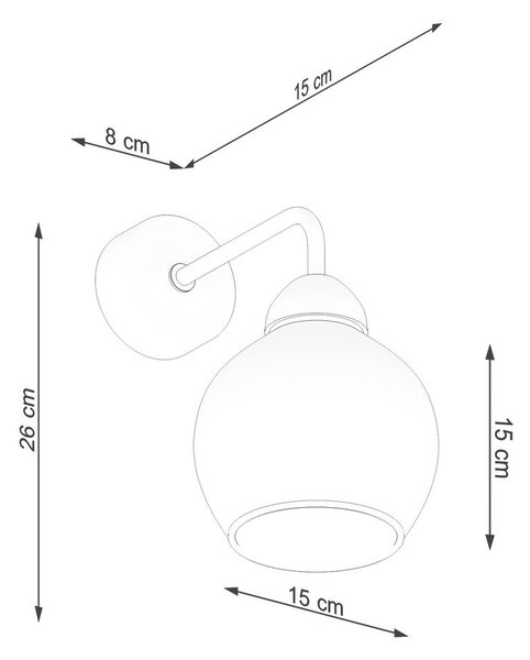 Lampada da parete nera ø 15 cm Grande – Sollux
