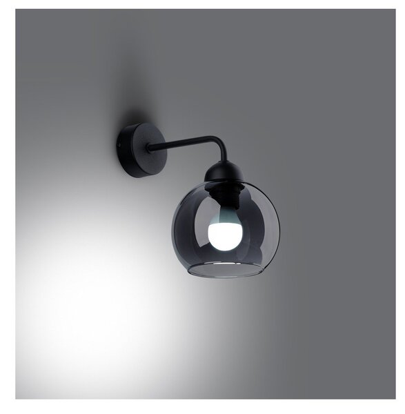 Lampada da parete nera ø 15 cm Grande – Sollux
