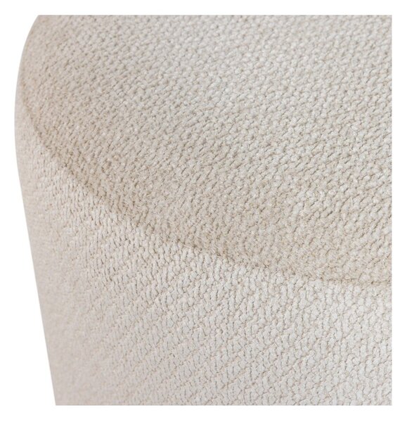 Poggiapiedi beige con rivestimento in bouclé Islen – WOOOD
