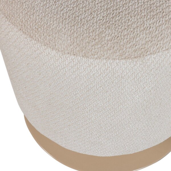 Poggiapiedi beige con rivestimento in bouclé Islen – WOOOD