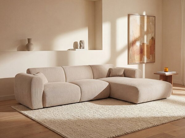 Divano in Velluto a coste sottili Beige - Angolo a destra - POGNI di Maison Céphy di Maison Céphy