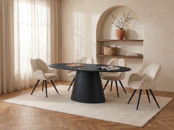 Tavolo da pranzo 6 coperti in MDF Nero - ANTELADA