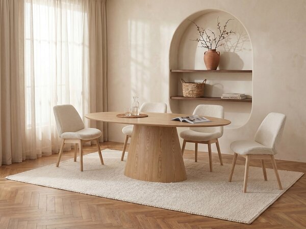 Tavolo da pranzo 6 coperti in MDF Naturale chiaro - ANTELADA