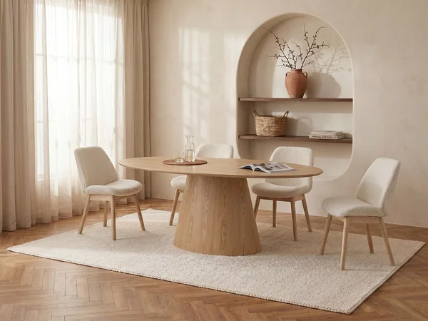 Tavolo da pranzo 6 coperti in MDF Naturale chiaro - ANTELADA