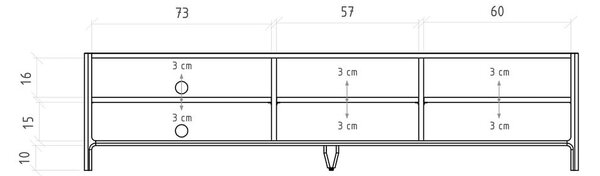 Tavolo TV in legno di quercia di colore naturale 200x48 cm Twig - The Beds