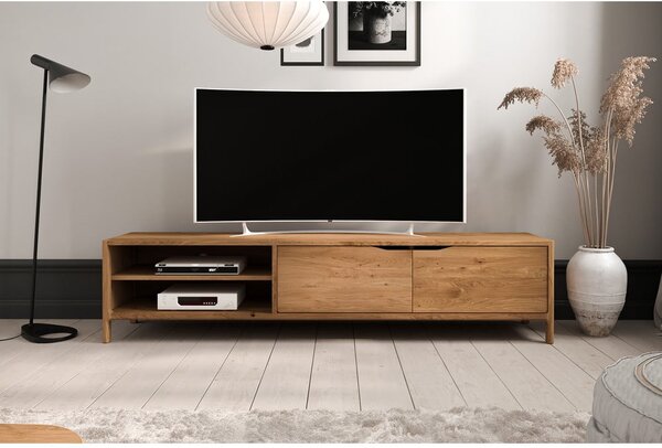 Tavolo TV in legno di quercia di colore naturale 200x48 cm Twig - The Beds