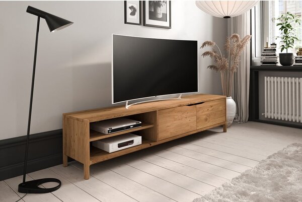 Tavolo TV in legno di quercia di colore naturale 200x48 cm Twig - The Beds