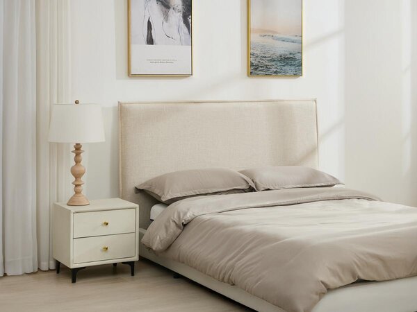 Testata letto sfoderabile 170 cm Cotone e Lino Beige - TAHIME