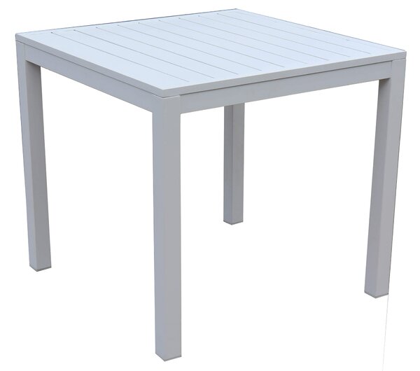 Tavolo Da Giardino 70x70x75 Cm In Alluminio Sullivan Bianco