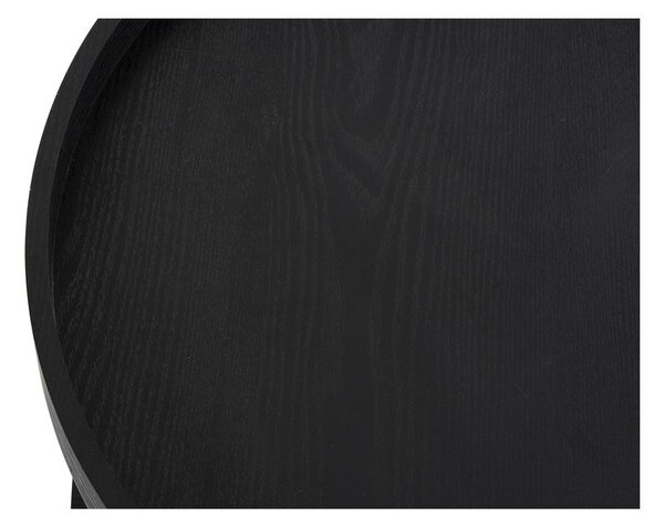 Tavolino da salotto rotondo nero con effetto rovere ø 64 cm Hagen – Bonami Essentials