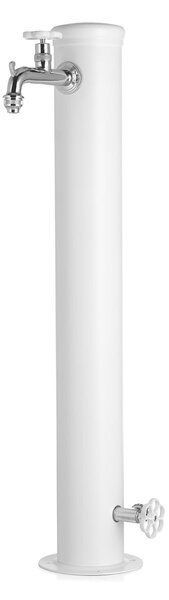 Fontanella in ferro bel-fer 42/arrf doppio rubinetto con ghiera rubinetto in tinta con la fontana Dimensioni 30x16xh 85 cm - peso 3,8 kg con tubo rubinetto, Garantita contro la ruggine Colore Bianco