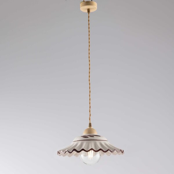 Be Light Lampada a sospensione singola diffusore in ceramica dal design classico/rustico - Palma