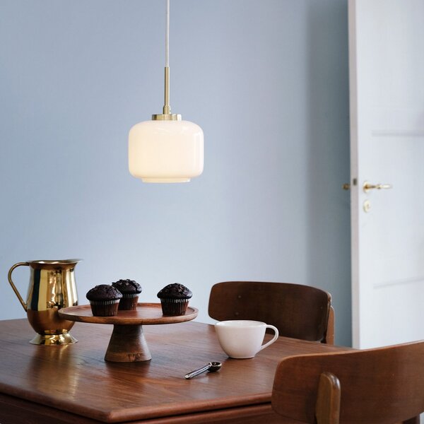 Lampada a sospensione Dyberg Larsen, Arp, dimmerabile, Dorato / Ottone, Soggiorno, Vetro, Design