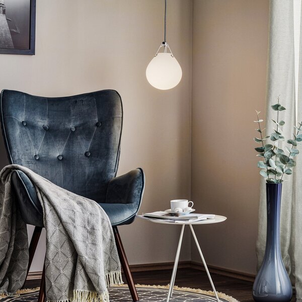 Lampada a sospensione Louis Poulsen, Moser, dimmerabile, Bianco, Soggiorno, Vetro, Design