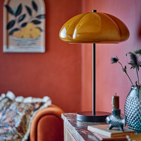 Lampade da tavolo Bloomingville, Kinoko, Giallo, Soggiorno, Vetro