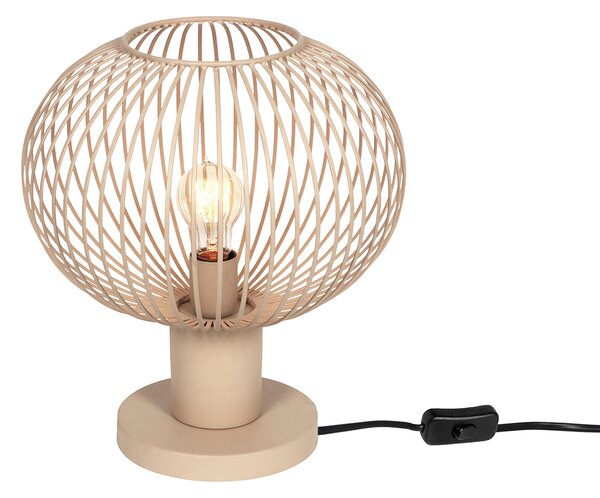 Lampada da tavolo moderna in filo metallico beige 33 cm - Gila