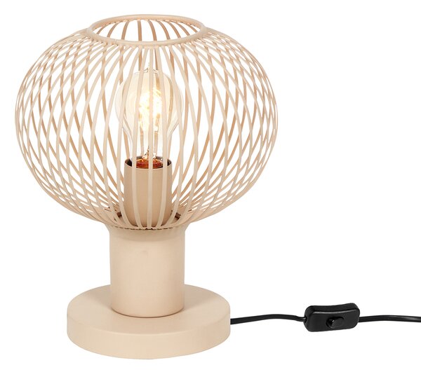 Lampada da tavolo moderna in filo metallico beige 23 cm - Gila