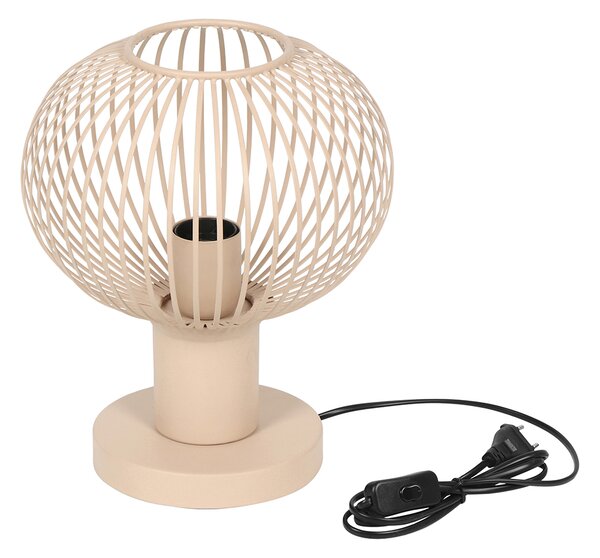 Lampada da tavolo moderna in filo metallico beige 23 cm - Gila