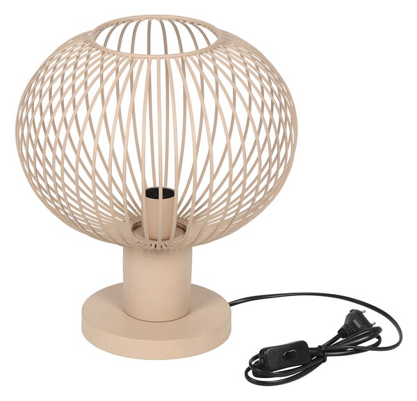 Lampada da tavolo moderna in filo metallico beige 33 cm - Gila