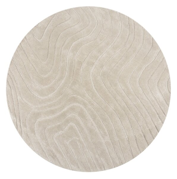 Tappeto rotondo color crema in lana tessuto a mano ø 160 cm Mesmerise Natural - Flair Rugs
