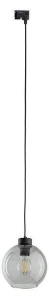 Lampadario su filo per sistema a binario CUBUS 1xE27/15W/230V nero/fumé nero