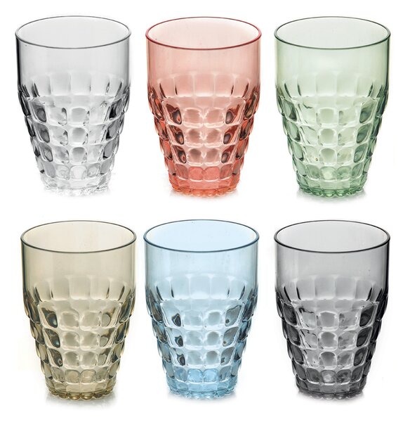 Guzzini Bicchieri per acqua alti Set 6pz Tiffany PMMA,Plastica Multicolore