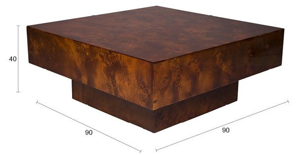 Tavolino da salotto colore naturale scuro con effetto noce 90x90 cm Quinn – Dutchbone