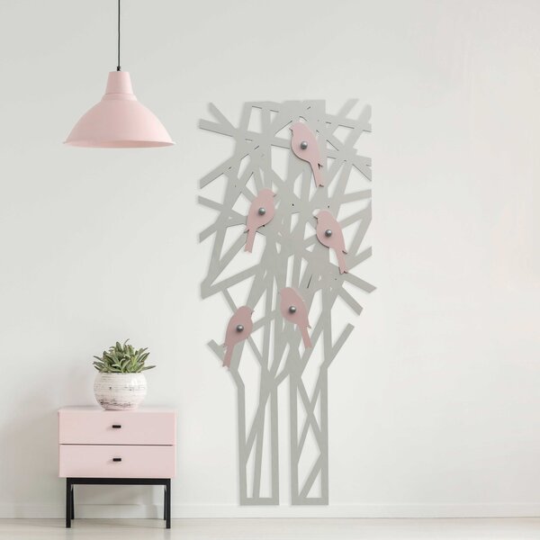 I Dettagli Appendiabiti da parete con struttura in legno dal design moderno  Magritte Rosa