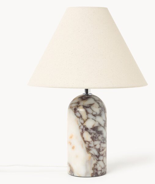 Lampada da tavolo con base in marmo Calacatta Viola Gia