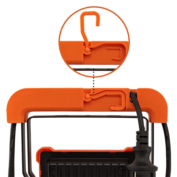 Faro LED portatile da cantiere 20W IP65 Con Spina e Gancio di supporto
