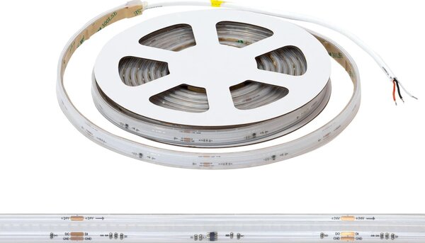 Striscia LED Digitale COB RGB 24V 10W/m RUNNING Professionale IP65 - 5 metri