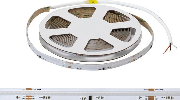 Striscia LED Digitale COB RGB 24V 10W/m RUNNING Professionale IP20 - 5 metri