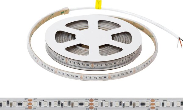 Striscia LED Digitale RGB 24V 22W/m RUNNING Professionale IP65 - 5 metri