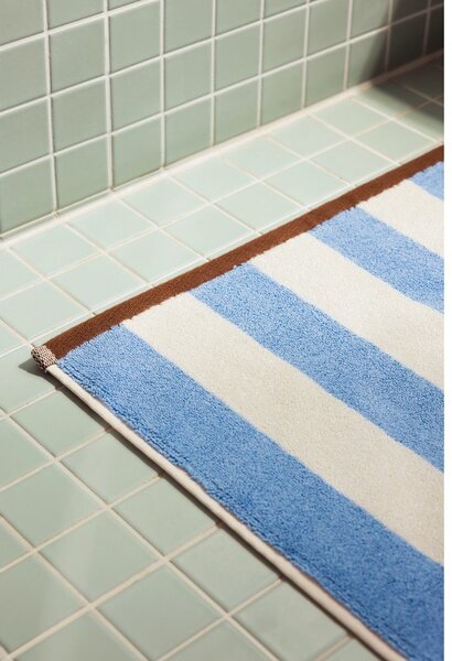 Tappetino per il bagno blu in tessuto 50x80 cm Gobo – noo.ma