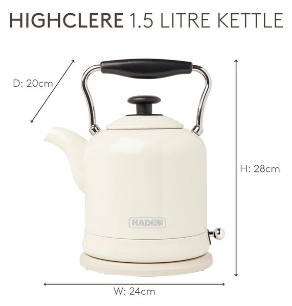 Bollitore color crema in acciaio inox 1,5 l Highclere – Haden