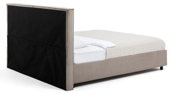 Letto matrimoniale imbottito grigio tortora con contenitore con rete inclusa 160x200 cm Myra Bold – Bonami Selection
