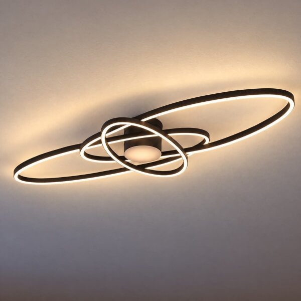 BRILAGI - Plafoniera LED dimmerabile APOLLO LED/58W/230V 43,2x101,2 cm nero + telecomando