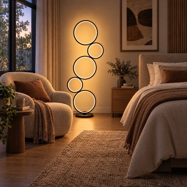 BRILAGI - Lampada da terra LED ECHO LED/36W/230V 4000K 110 cm nera