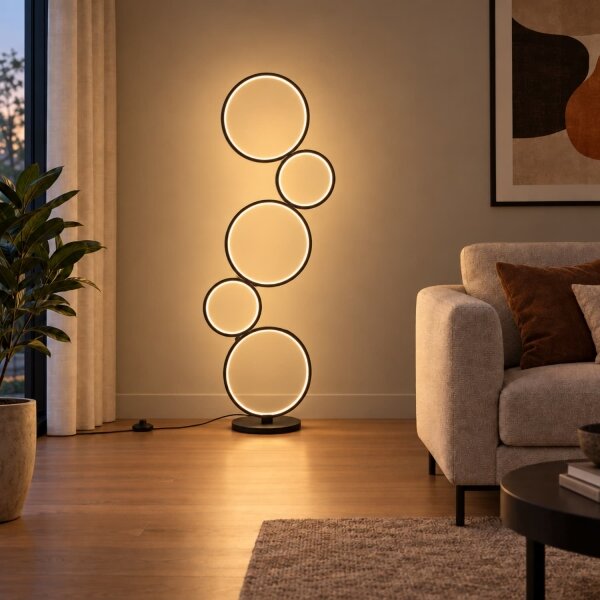 BRILAGI - Lampada da terra LED ECHO LED/36W/230V 4000K 110 cm nera